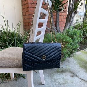 Black soft leather Tory Burch crossbody